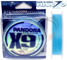 Шнур Hanzo Pandora Evolution x9 150m Blue #1.5 0.21mm 14.1kg
