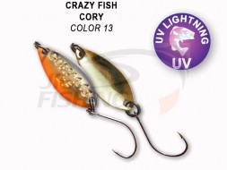 Колеблющиеся блесна Crazy Fish Cory 1.1gr #13