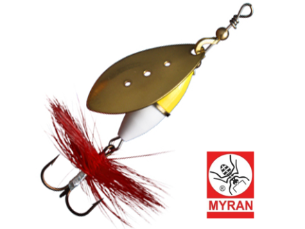 Вращающаяся блесна Myran Wipp Guld Vit 7gr #Guld
