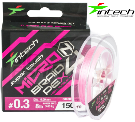 Шнур Intech MicroN PE X4 150m Pink #0.2 0.074mm 2.54kg