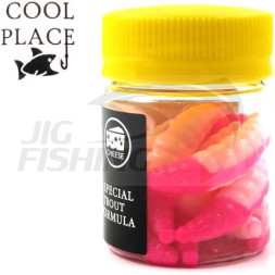 Мягкие приманки Cool Place личинка Maggot 1.6&quot; #White Pink