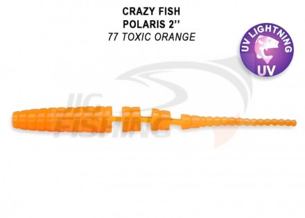 Мягкие приманки Crazy Fish Polaris 2.2&quot;  77 Toxic Orange
