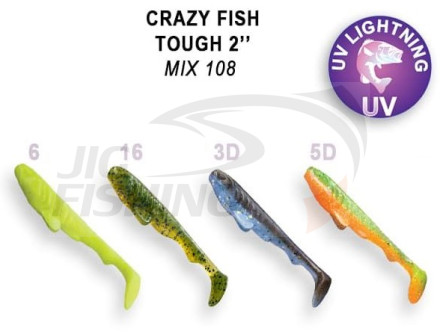 Мягкие приманки Crazy Fish Tough 2&quot; #Mix 108