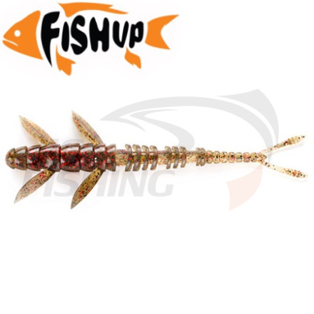 Мягкие приманки FishUp Flit 4&quot; #045  Green Pumpkin/Red &amp; Black