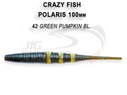 Мягкие приманки Crazy Fish Polaris Floating 4&quot; #42 Green Pumpkin Bl
