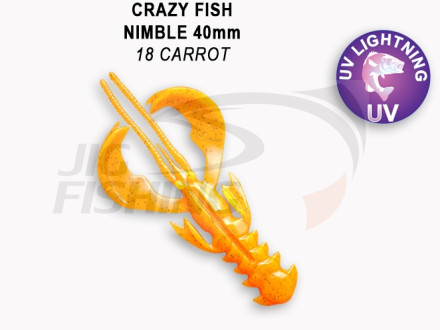 Мягкие приманки Crazy Fish  Nimble 1.6&quot; #18 Carrot