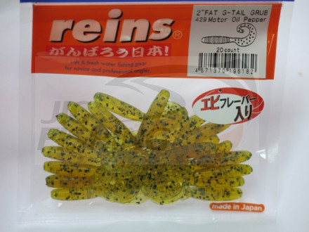 Мягкие приманки Reins Fat G-Tail Grub 2&quot; #429 Motor Oil Pepper