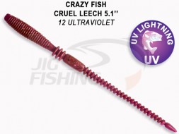 Мягкие приманки Crazy Fish Cruel Leech 5.1&quot; #12 Ultraviolet
