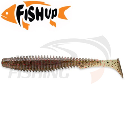 Мягкие приманки FishUp U-Shad 2.5&quot; #045  Green Pumpkin/Red &amp; Black