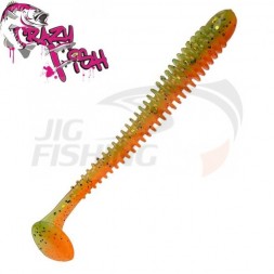 Мягкие приманки Crazy Fish Vibro Worm 4.5&quot; #5D Orange Chart