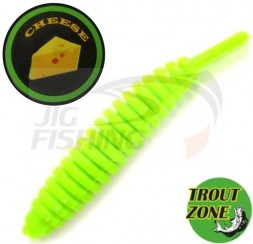 Мягкие приманки Trout Zone Ribber Pupa 2.3&quot; Green Chartreuse Cheese