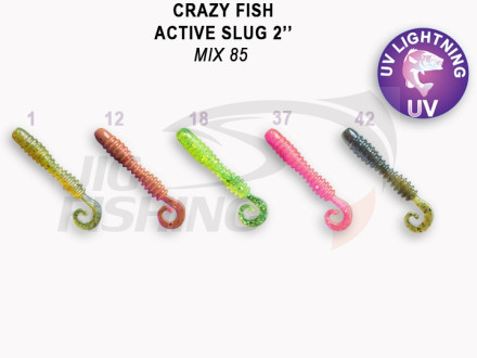 Мягкие приманки Crazy Fish Activ Slug 2&quot; Mix 85