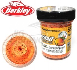Паста форелевая Berkley Trout Bait 50gr Peach &amp; Pepper Glitter