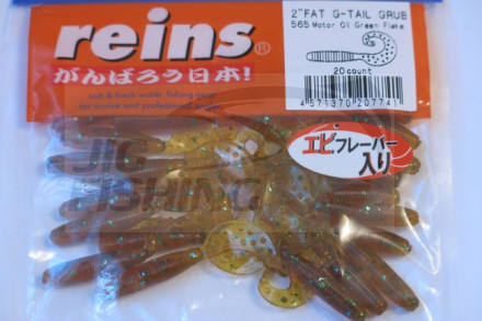 Мягкие приманки Reins Fat G-Tail Grub 2&quot; #565 Motor Oil Green