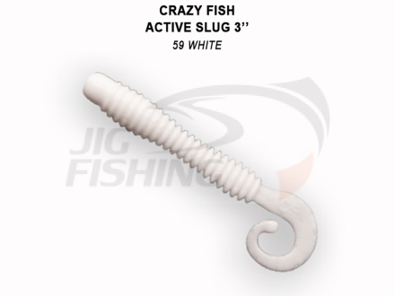 Мягкие приманки Crazy Fish Active Slug 3&quot; #59 White