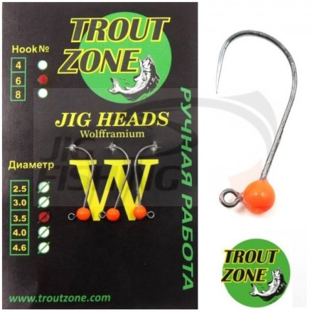 Джиг-головки Trout Zone BL #6 4.0mm 0.6gr Orange