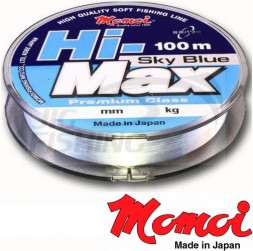 Монофильная леска Momoi Hi-Max Sky Blue 100m #0.14mm 2.1kg