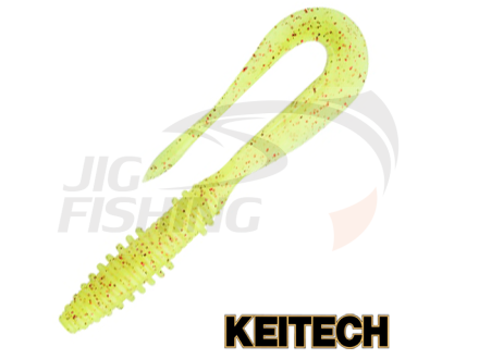 Мягкие приманки Keitech Mad Wag 4.5&quot; #PAL01 Chartreuse Red Flake