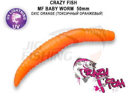 Мягкие приманки Crazy Fish MF Baby Worm 2&quot; #77 Toxic Orange (Cheese)