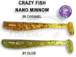 Мягкие приманки Crazy Fish Nano Minnow 1.1&quot;  #01 Olive #09 Caramel