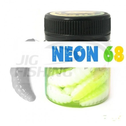 Силиконовые приманки Neon 68 Maggot 1.3&#039;&#039; 35mm #White Chartreuse