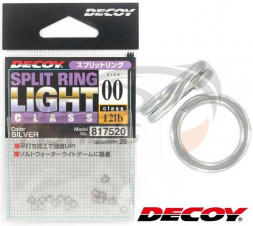Заводные кольца Decoy R-4 Split Ring Light Class Silver #00 5.4kg 12lb