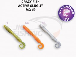 Мягкие приманки Crazy Fish Active Slug 4&quot; Mix 89