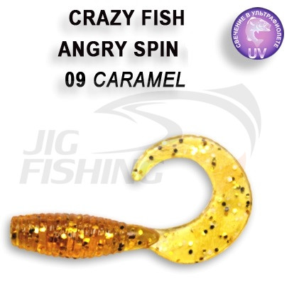 Мягкие приманки Crazy Fish Angry Spin 1.4&quot; 09 Caramel