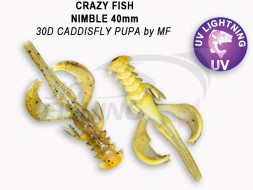 Мягкие приманки Crazy Fish  Nimble 1.6&quot; #30D Caddisfly Pupa