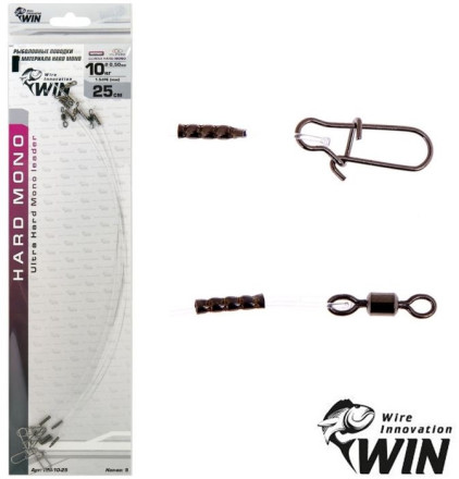 Поводок флюорокарбон WIN Hard Mono 0.50mm 10kg 40cm (5шт/уп)