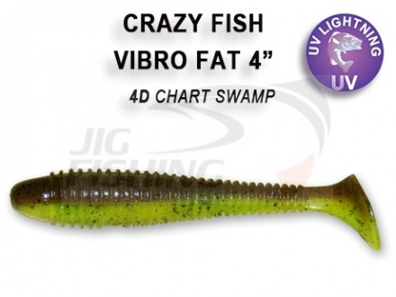 Мягкие приманки Crazy Fish Vibro Fat 4&quot; 4D Chart Swamp