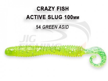 Мягкие приманки Crazy Fish Active Slug 4&quot; 54 Green Acid