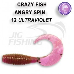 Мягкие приманки Crazy Fish Angry Spin 1.4&quot; 12 Ultraviolet