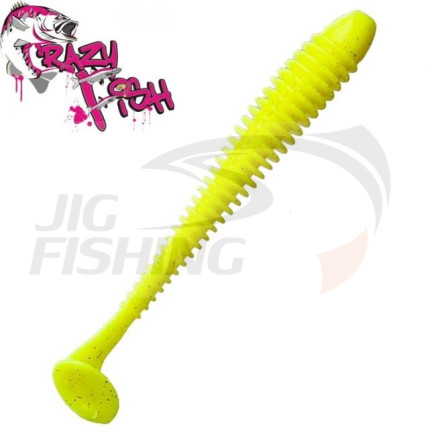 Мягкие приманки Crazy Fish Vibro Worm 4&quot; #06 Chartreuse