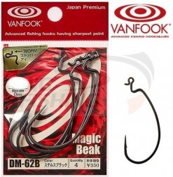 Крючки офсетные Vanfook DM-62B Magic Beak Heavy Wire #4/0 (4шт/уп)