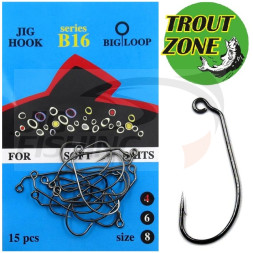 Крючок Trout Zone Jig Hook B16 #6 (15шт/уп)