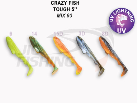 Мягкие приманки  Crazy Fish Tough 5&quot; Mix 90