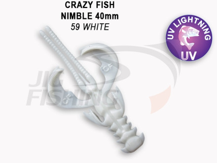 Мягкие приманки Crazy Fish  Nimble 1.6&quot; #59 White