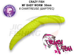 Мягкие приманки Crazy Fish MF Baby Worm Floating 2&quot; #06 Chartreuse (Cheese)