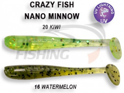 Мягкие приманки Crazy Fish Nano Minnow 1.1&quot;  #16 Watermelon #20 Kiwi