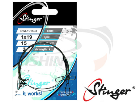 Поводок Stinger 19 нитей 150mm 3kg