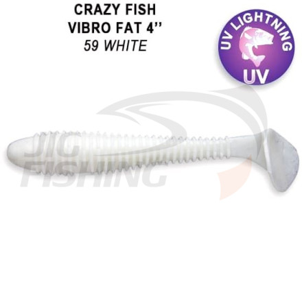 Мягкие приманки Crazy Fish Vibro Fat 4&quot; 59 White