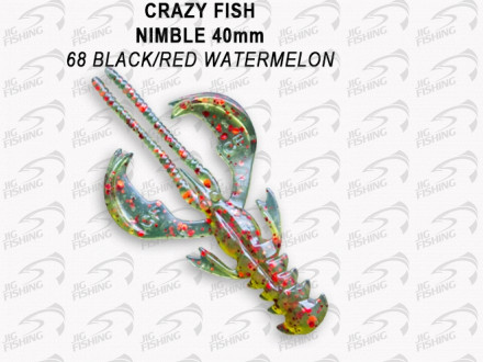 Мягкие приманки Crazy Fish  Nimble 1.6&quot; #68 Black Red Watermelon