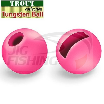 Вольфрамовые головки с вырезом Trout Fluo Pink 2.4mm 0.1gr (5шт/уп)