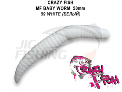 Мягкие приманки Crazy Fish MF Baby Worm Floating 2&quot; #59 White (Cheese)