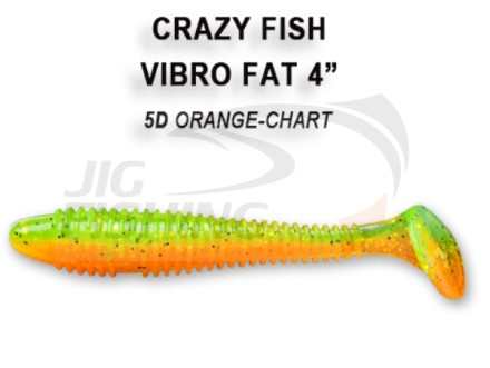 Мягкие приманки Crazy Fish Vibro Fat 4&quot; 5D Orange Chart
