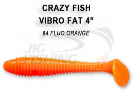Мягкие приманки Crazy Fish Vibro Fat 4&quot; 64 Fluo Orange