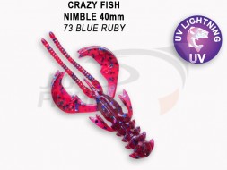 Мягкие приманки Crazy Fish  Nimble 1.6&quot; #73 Blue Ruby