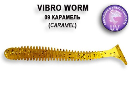 Мягкие приманки Crazy Fish Vibro Worm 2&quot; 09 Caramel