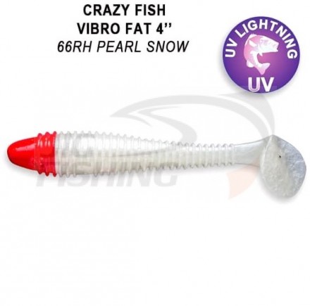 Мягкие приманки Crazy Fish Vibro Fat 4&quot; 66RH Pearl Snow